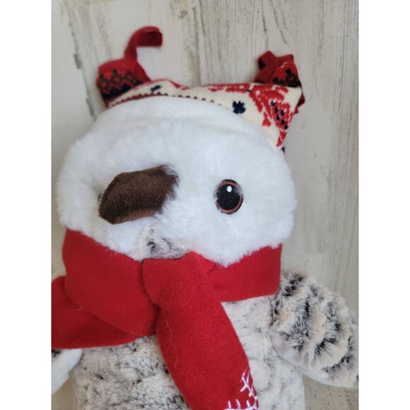 PetSmart white owl plush to toy dog winter Xmas scarf snowflake - Picture 6 of 10